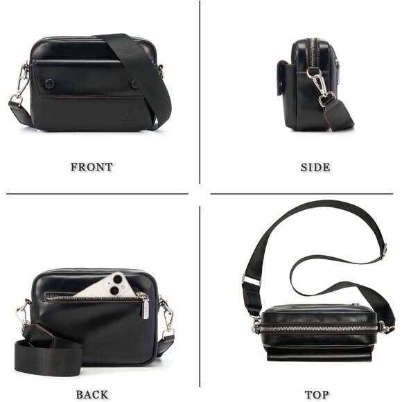 Chic Small Leather Shoulder Bag with Adjustable Strap - Perfect for Everyday Use - Picture 5 of 6